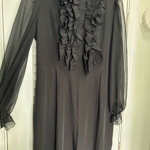 Ruffled tuxedo jumpsuit, black xl